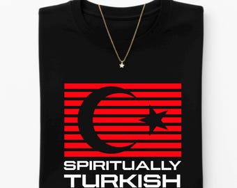 Spiritually Turkish Shirt, Turkey Soccer Fan Tee, Minimalist Crescent Star Graphic, International Football Supporter Gift, Turkish Pride Tee