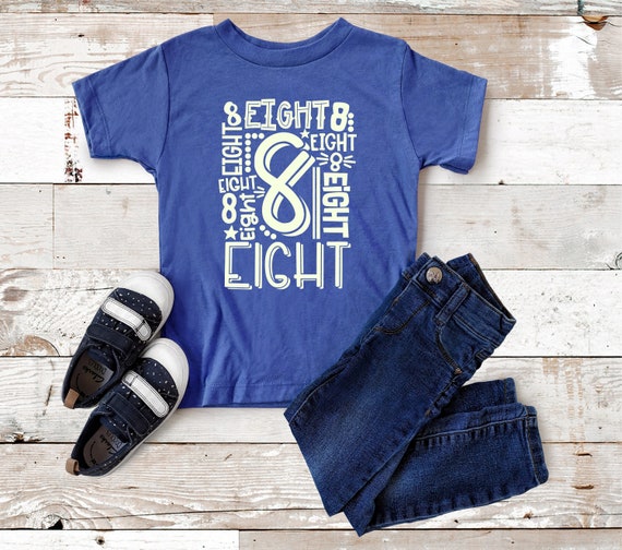 8th Birthday Shirt, Toddler Birthday, Kids Birthday Shirts, Number Eight Shirt, Boys 8th Birthday Shirt, Birthday Proposal, Birthday Gift