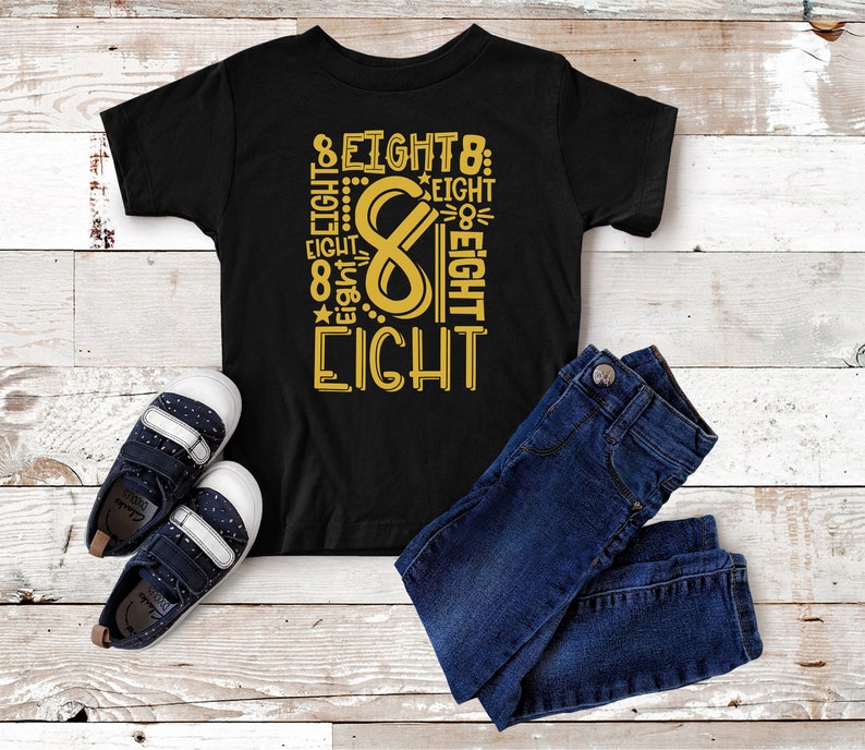 8th Birthday Shirt, Toddler Birthday, Kids Birthday Shirts, Number Eight Shirt, Boys 8th Birthday Shirt, Birthday Proposal, Birthday Gift image 2
