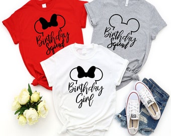 Camisa de cumpleaños de la familia Disney,Camisa de la niña de cumpleaños de Disney,Camisa del niño de cumpleaños de Disney, Camisa del escuadrón de cumpleaños de Disney, Camisas de fiesta de cumpleaños de Disney