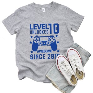 10th Birthday Shirt, Gamer Kids Birthday Shirt, Kids Birthday Shirt, Boys 10th Birthday Shirt, Girls 10th Birthday Shirt, Gamer Theme Shirts image 3