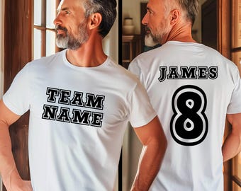 Custom Team Name Sports Shirt, Personalized Number Tee, Varsity Team Shirt, Family Group T Shirt, Your Team Shirts, Customized Text Shirt