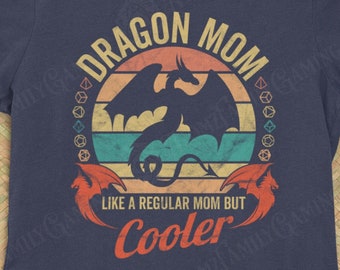 Dungeons and Dragons Dragon Mom Shirt (S-3XL) Retro Sunset