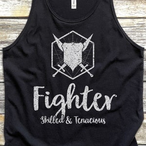 DnD Fighter Class Unisex Tank Top | Makes a Great D&D Gift for Players | Dungeons and Dragons Clothing for Him or Her | D and D Tanktop