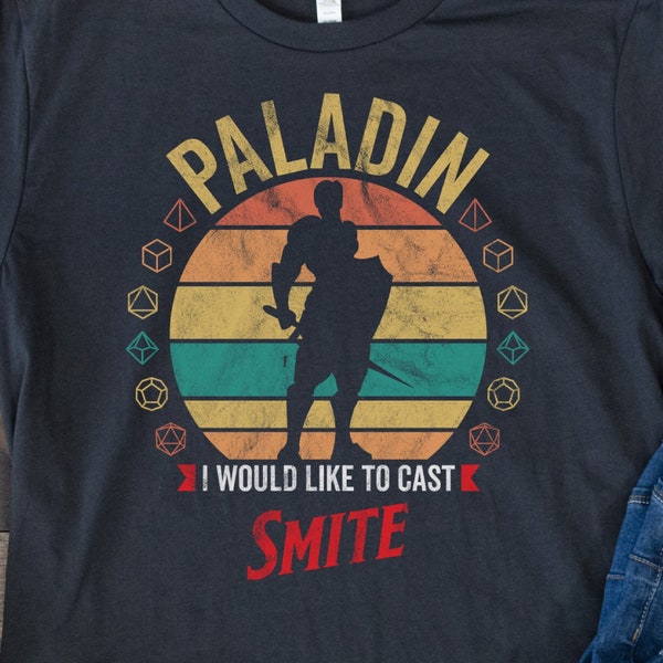 DnD Paladin Shirt, Cadeau voor Dungeons and Dragons, D&D Kleding voor mannen of vrouwen, D en D Character Class T Shirt, Graphic Tee voor spelers