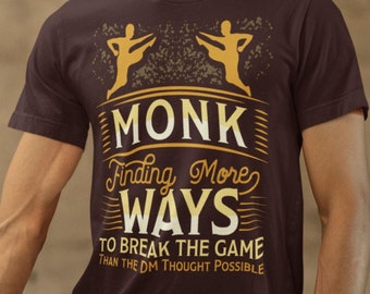 Monk Class T-Shirt - Perfect Gift for D&D Players | Funny Dungeons and Dragons Apparel for Men and Women