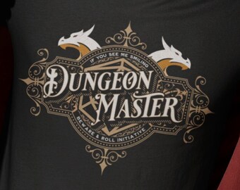 DnD Dungeon Master Beware & Roll Initiative Shirt (S-4XL)