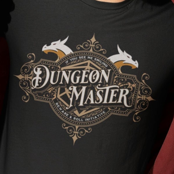 Dungeon Master Gift, Dungeon Master Shirt, Dungeons and Dragons DM Shirt for Man or Woman, Beware & Roll Initiative Dungeon Master Gift