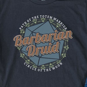 Personalized D&D Barbarian Druid Custom Multiclass T-Shirt (S-4XL)
