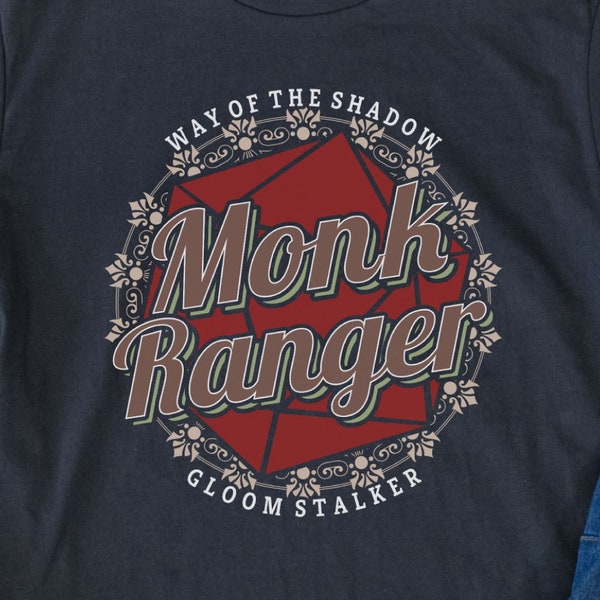 Monk Ranger Personalized DnD Shirt, Dungeons and Dragons Custom Character TShirt for Him or Her, D&D Birthday Gift for Players or Party