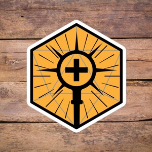 Ícone de classe de personagem clérigo 4"x4" Adesivo DnD | Adesivo Dungeons and Dragons | Presentes DnD TTRPG | Presente D&D para ele e ela