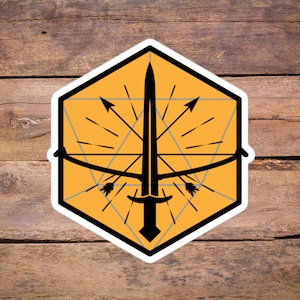 Ícone de classe de personagem Ranger 4"x4" Adesivo DnD | Adesivo Dungeons and Dragons | Presentes DnD TTRPG | Presente D&D para ele e ela