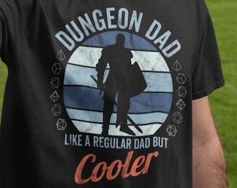 Dungeon Dad Shirt | D&D Father’s Day Gift | Funny Dungeons and Dragons T-Shirt for Gamer Dads | Soft Cotton Tee in Winter Sun Colors