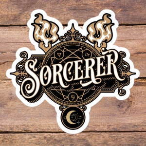 D&D Sorcerer Sticker – Character Class Vinyl Decal (4&quot;x3&quot;)