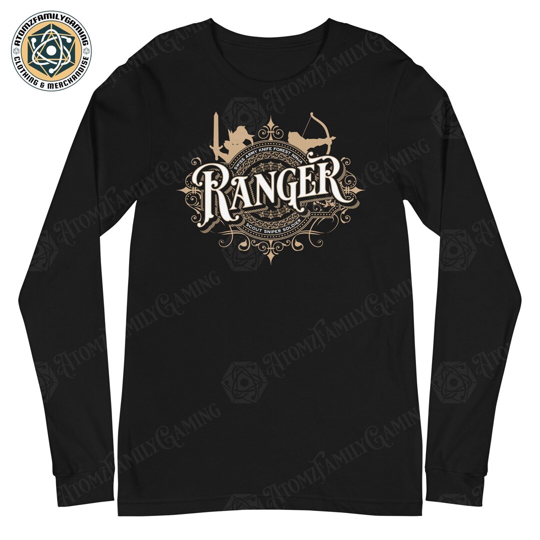 Dnd Ranger Long Sleeve Shirt Dungeons and Dragons Retro Font Etsy