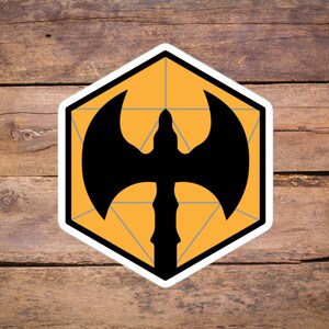 Ícone de classe de personagem bárbaro 4"x4" Adesivo DnD | Adesivo Dungeons and Dragons | Presentes DnD TTRPG | Presente D&D para ele e ela