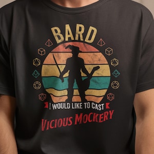 Maglietta da bardo D&D - Vicious Mockery (S-4XL)