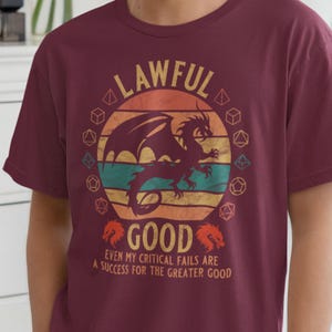 Funny Dungeons & Dragons Lawful Good Alignment Shirt (S-4XL) Retro Sunset