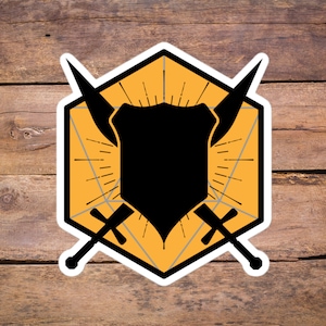 Ícone de classe de personagem lutador 4"x4" Adesivo DnD | Adesivo Dungeons and Dragons | Presentes DnD TTRPG | Presente D&D para ele e ela