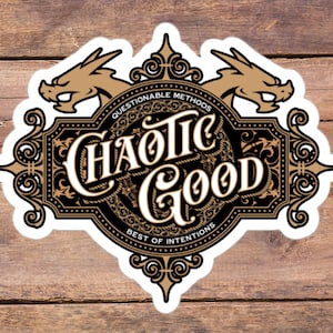 Pegatina de Alineación Caótica Buena – Vinilo D&D (10 x 7,6 cm)