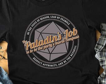 D&D Paladin Job Description Shirt: Funny Gamer Tee S-4XL