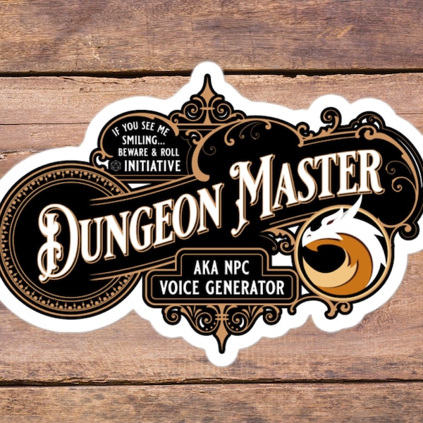 D&D Dungeon Master-sticker – DM-vinylsticker (4"x3")