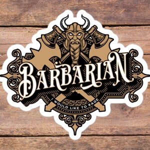 D&D Barbarian Sticker – Character Class Vinyl Decal (4&quot;x3&quot;)