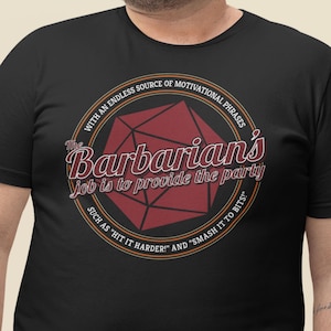 Barbarian D&D Shirt – Funny RPG Gift for Players, Dungeon Crawlers, Tabletop Gamers