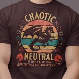 Chaotic Neutral D&D Shirt - Funny Alignment Tee for Players and DMs | Retro Sunset Design | Soft Unisex Cotton | Perfect DnD Gift