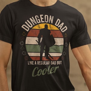 Camiseta de Dungeon Dad / Regalo de D&D para padres gamers / Camiseta vintage de Dungeons and Dragons de los 70 / Regalo de cumpleaños para el Día del Padre para papás de D&D