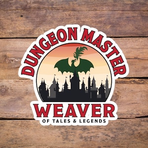 Mestre do Dungeon Adesivo | Tecelão de Contos e Lendas | Dungeons e dragões adesivos de <br> Entrega Rápida? Presentes DM | Presente D&D | Presente TTRPG DnD | Presente DM