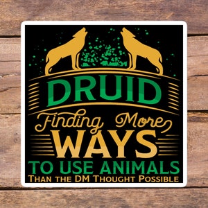 Classe do caráter do Druid DnD <br>de <br> Entrega Rápida? Encontrando mais maneiras do que o DM pensava ser possível D&D Adesivo | Presentes de Dungeons and Dragons | Presente DnD