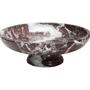Marble Pedestal Fruit Bowl – Red Zebra
