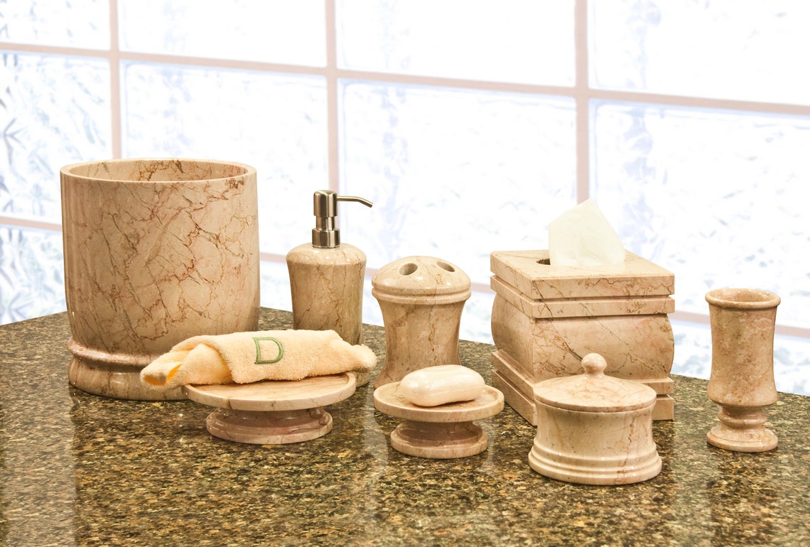 Cameo Marble 8 Piece Bath Set Etsy