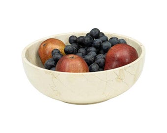 Cameo Marble Fruit Bowl – Luxury Natural Stone Centerpiece | Elegant Marble Home Decor & Gift