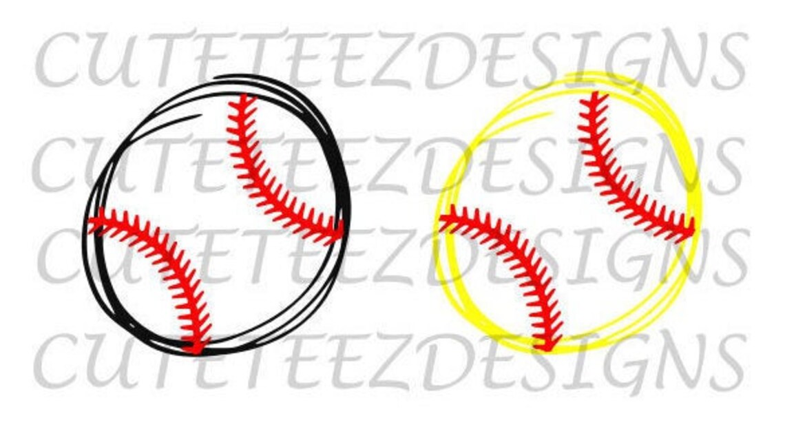 Baseball & Softball Outline Baseball Outline Softball Etsy