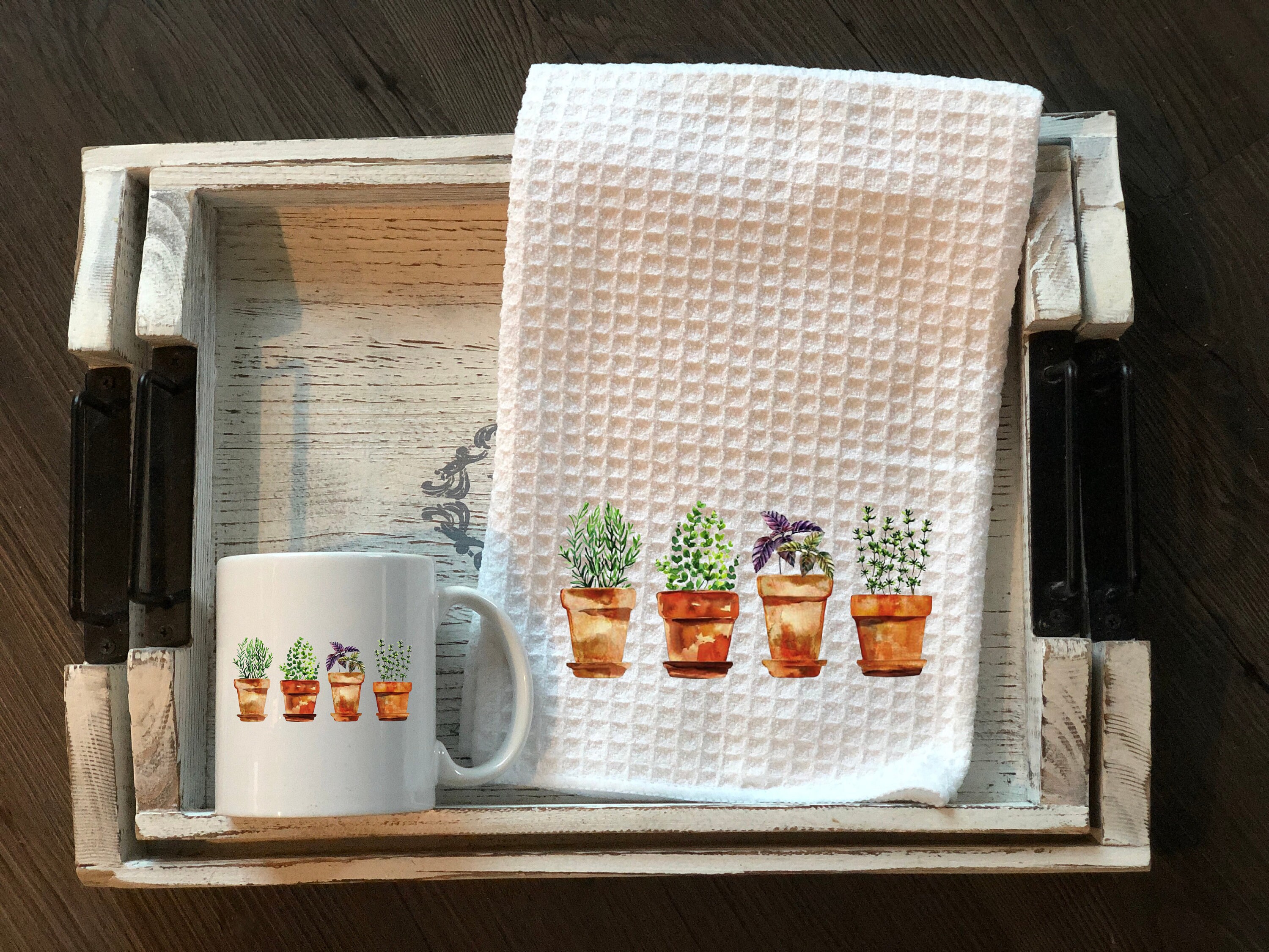 Potted Plants Mug & Towel Gift Set Flower Pots Microfiber Etsy