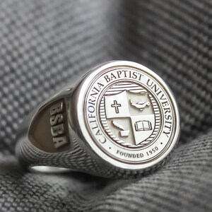 Personlig universitetsring, Anpassad ring med personligt guld och silver, Personlig universitetsklassring