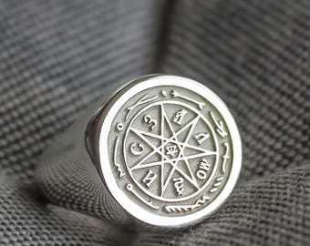 Custom Engraved College Graduation Gold Ring, Personalized Class Signet Ring with Sterling Silver
