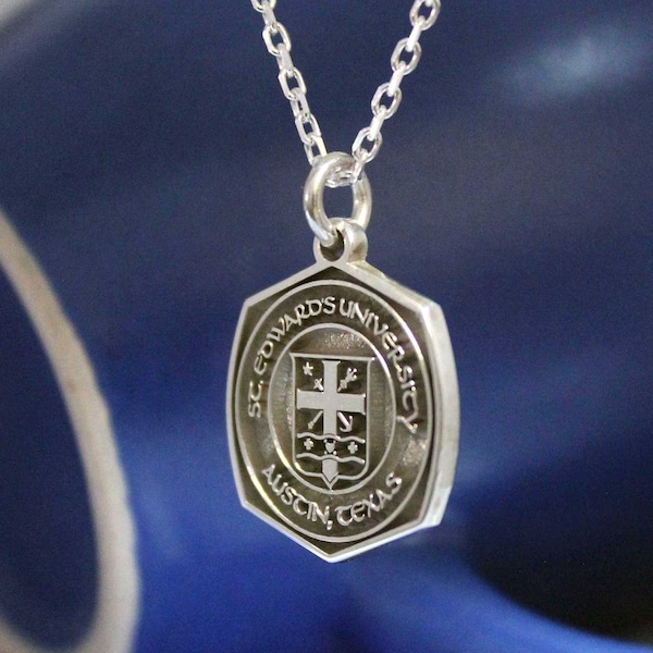 Custom Engraved Class Charm Necklace with Sterling Silver, Personalized College Pendant