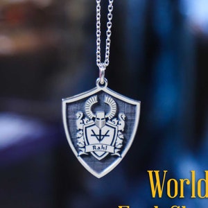 Personalized Family Crest Necklace, Custom Made Coat of Arm Pendant with Sterling Silver