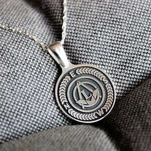Custom Necklace, Personalized Family Crest Necklace, Custom Made Coat of Arm Pendant with Sterling Silver