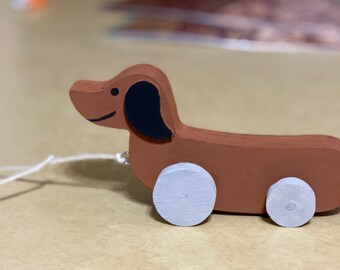 charlie the sausage dog wooden pull toy