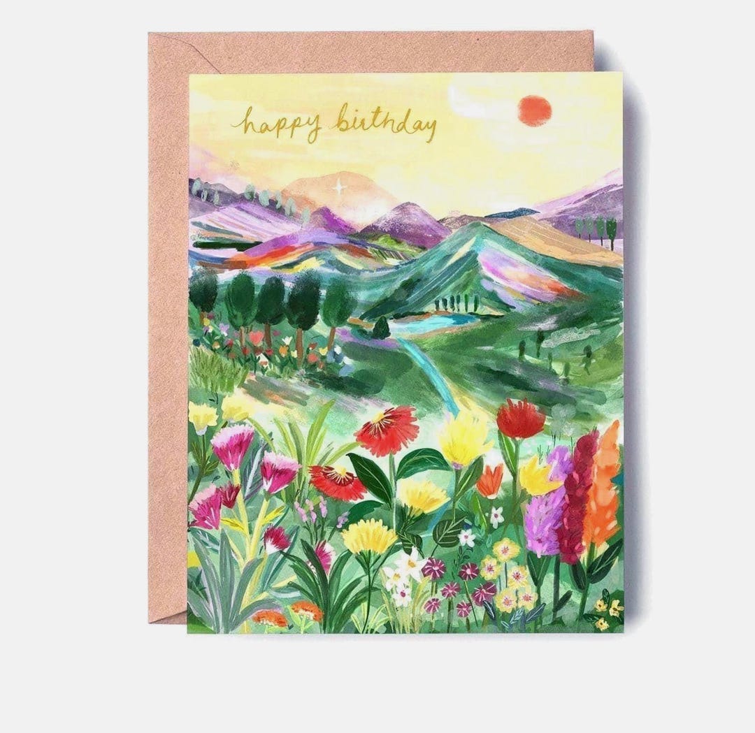 Mountain Birthday Card | Scenic Nature Birthday Card | Colorful ...