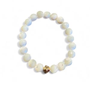 Mother of Pearl 8mm Bracelet, 14K Gold Filled Beaded Jewelry, Neutral Minimalist Gift for Her, Bridal Bracelet, Everyday Jewelry for Women