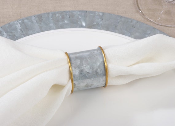 SARO Lifestyles Galvanized Gold Rim Napkin Ring