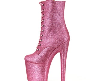 Pixie Dust - Pink Glitter Pole Dance Shoes, Pole boots, Exotic shoes, Pole costume, Pleasers, pole shoes protector, pole boots protector