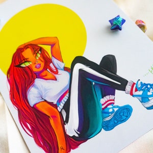 Full Body Starfire Teen Titans Art Print 5x7