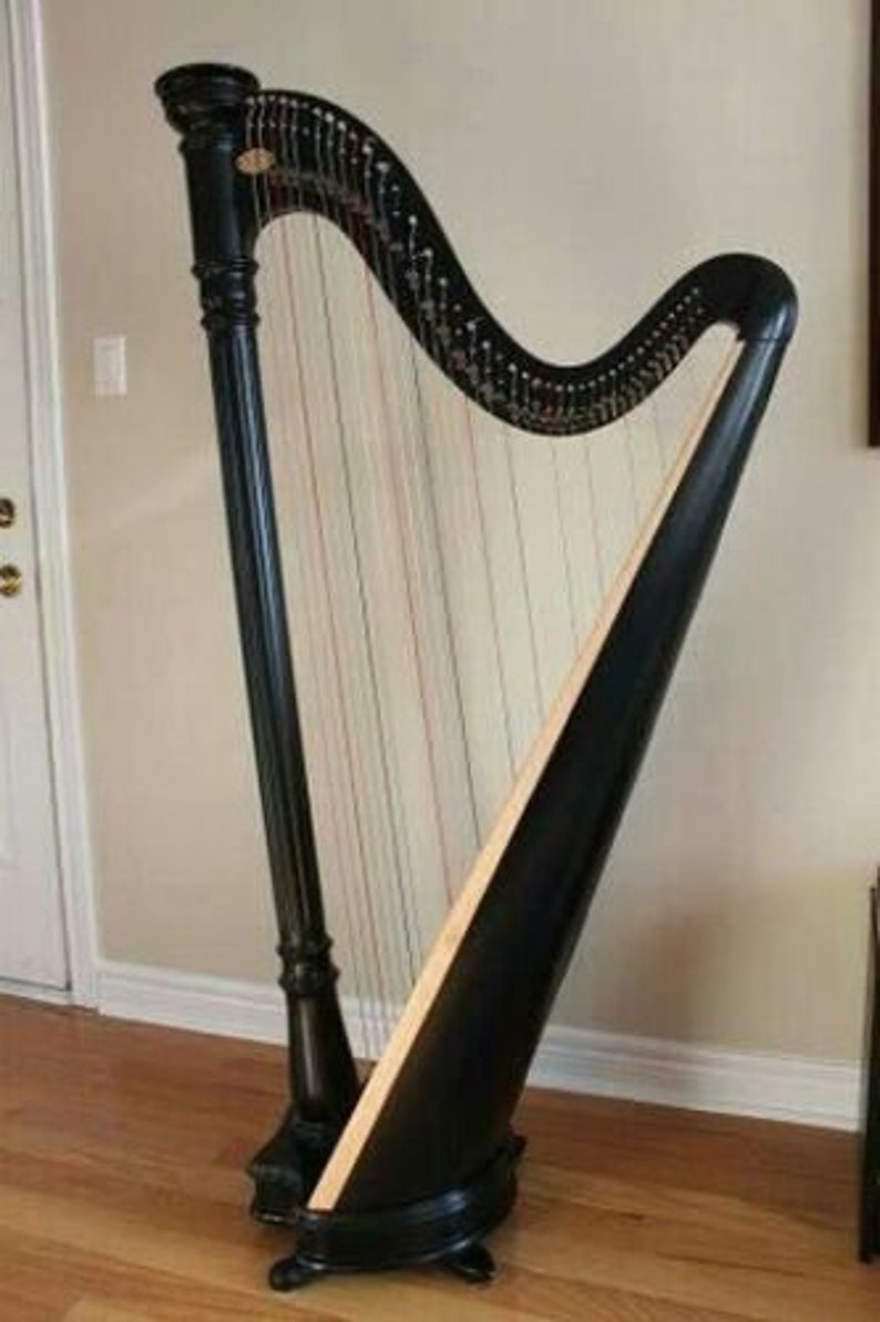 Black 40 strings lever harp world top harp with free string Etsy