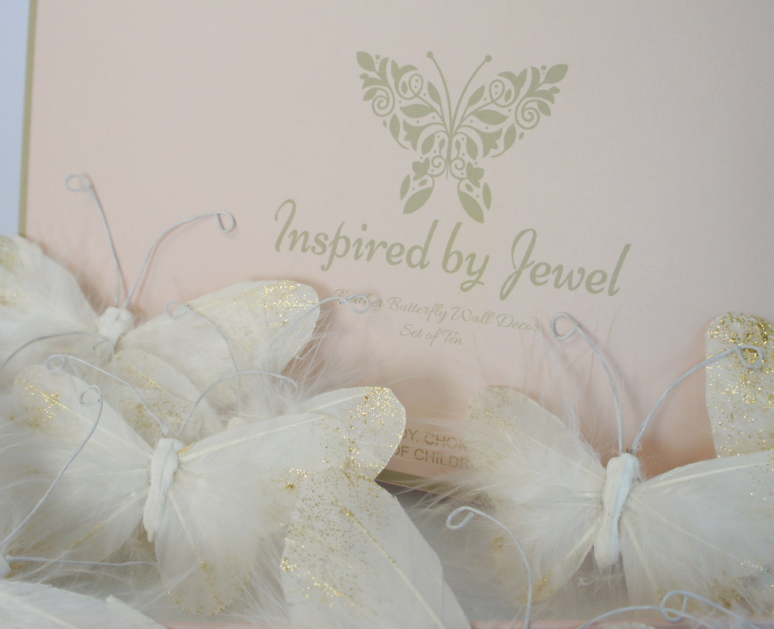 Feather Butterfly Wall Decorations 3D Wall Decals Girls Bedroom